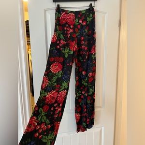 Club Monaco silk floral wise leg pant 00